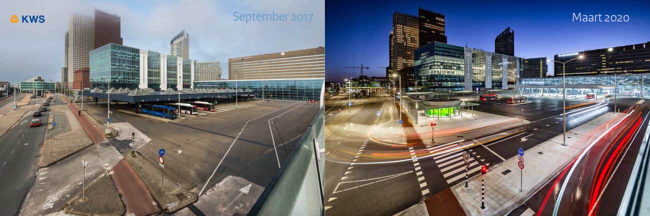 Busplatform Den Haag voor en na